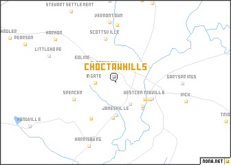 map of Choctaw Hills