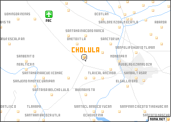 map of Cholula