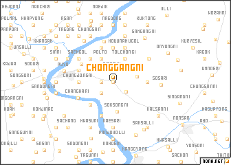 map of Chŏnggang-ni