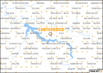 map of Chotěměřice