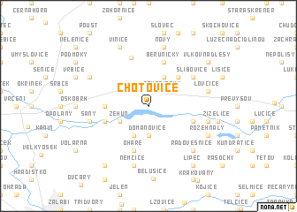 map of Choťovice