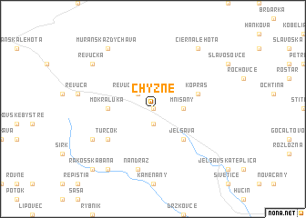 map of Chyžné