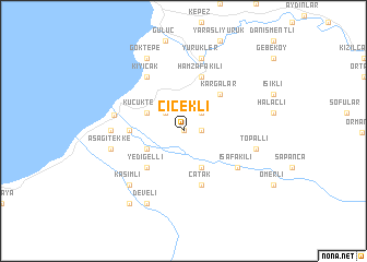 map of Çiçekli