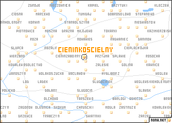 map of Cienin Kościelny