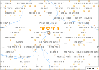 map of Cieszęcin