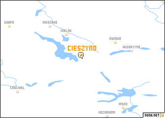 map of Cieszyno