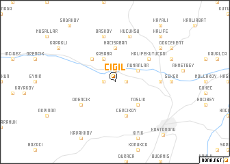 map of Çiğil