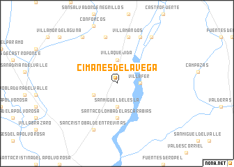 map of Cimanes de la Vega