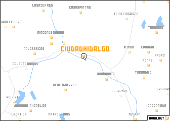 map of Ciudad Hidalgo