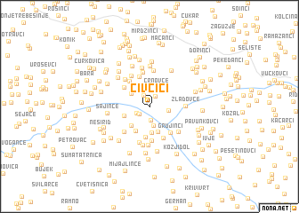 map of Čivčići