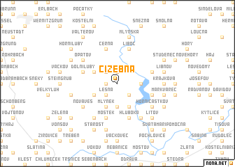map of Čižebná