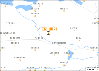 map of Čižiūnai