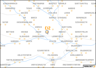 map of Číž