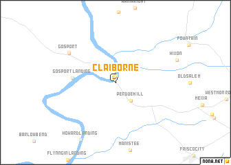 map of Claiborne