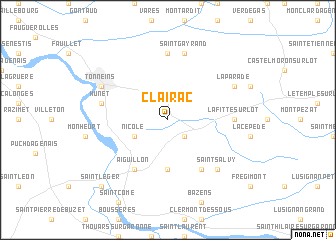 map of Clairac