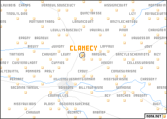 map of Clamecy