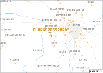 map of Clark Crossroads