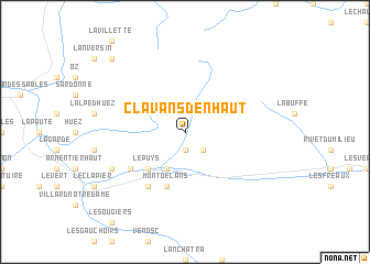 map of Clavans-dʼen-Haut