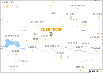 map of Clear Fork