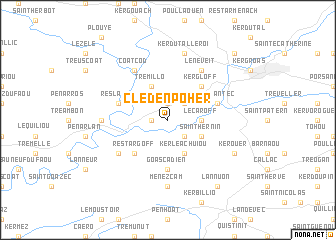 map of Cléden-Poher