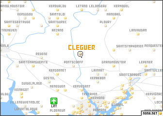 map of Cléguer