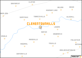 map of Clementown Mills