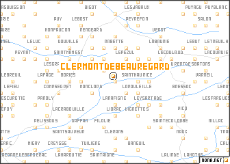 map of Clermont-de-Beauregard
