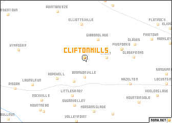 map of Clifton Mills
