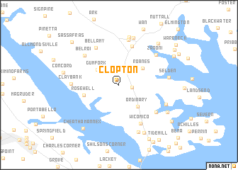 map of Clopton