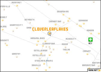 map of Clover Leaf Lakes