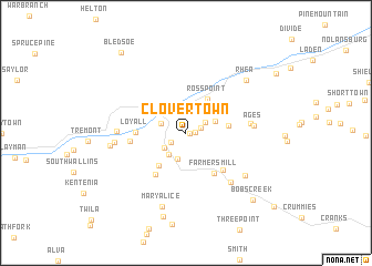 map of Clovertown