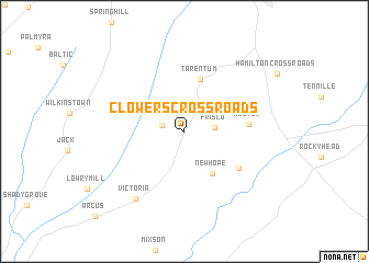 map of Clowers Crossroads
