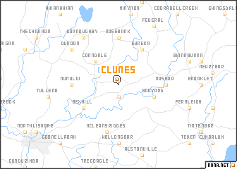 map of Clunes