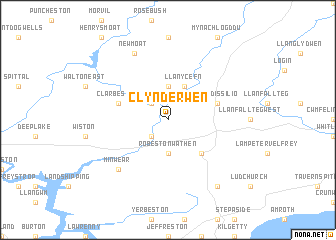 map of Clynderwen