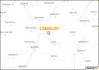 map of Çobanlar