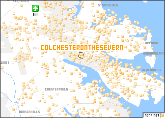 map of Colchester on the Severn