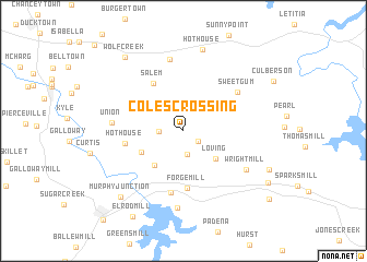 map of Coles Crossing
