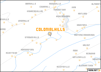 map of Colonial Hills