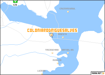 map of Colônia Rodrigues Alves