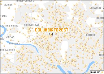 map of Columbia Forest