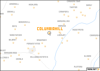 map of Columbia Hill