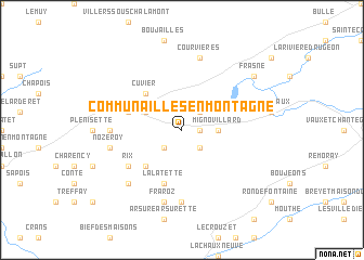 map of Communailles-en-Montagne