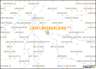map of Conflans-sur-Loing