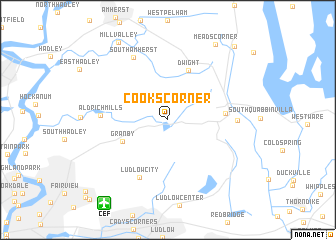 map of Cooks Corner