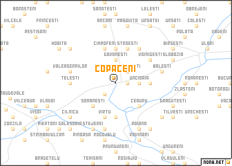 map of Copăceni