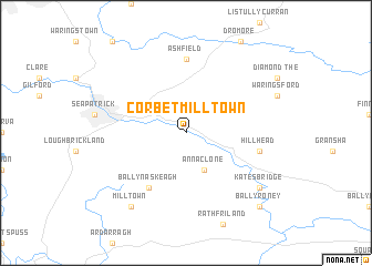 map of Corbet Milltown