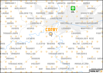 map of Corby