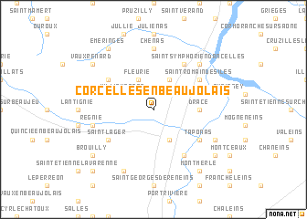 map of Corcelles-en-Beaujolais