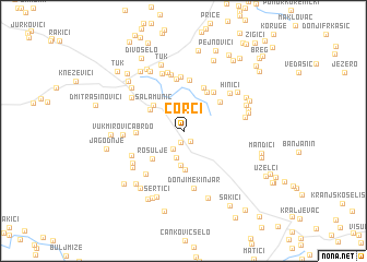 map of Čorci