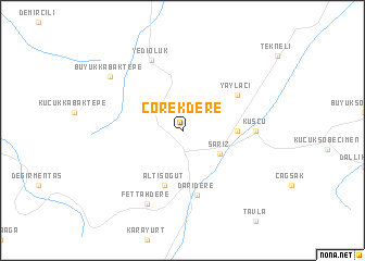 map of Çörekdere